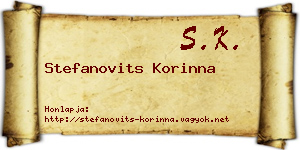 Stefanovits Korinna névjegykártya